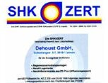 DEHOUST Zertifizierung nach SHK ZERT