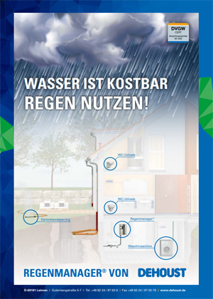Prospekt Wasser ist kostbar Regen nutzen!