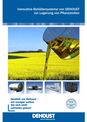 Prospekt Innovative Behälterlsysteme von DEHOUST zur Lagerung von Pflanzenölen