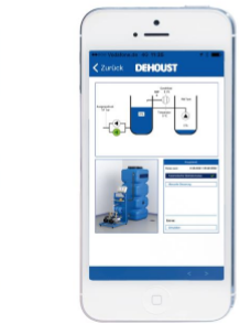Mit der Dehoust App haben der Betreiber und der Installateur die Betriebswasseranlage weltweit im Blick.