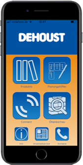 (Dehoust App iPhone) Mit der App des Herstellers sind auf dem Tablet oder Smartphone alle entscheidenden Anlagenparameter der Sicherheitstrennstationen des Herstellers mobil im Zugriff.
